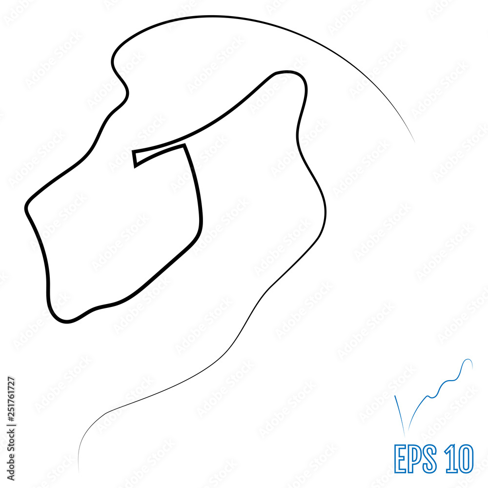 Fototapeta premium Lion head. One line style. Vector illustration