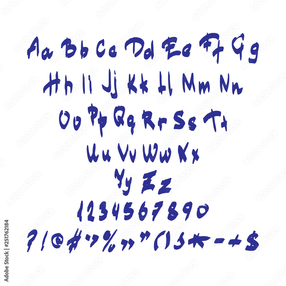 The English alphabet is drawn with a felt-tip pen. Vector isolated illustration. The English alphabet is drawn with a felt-tip pen. Vector isolated illustration.