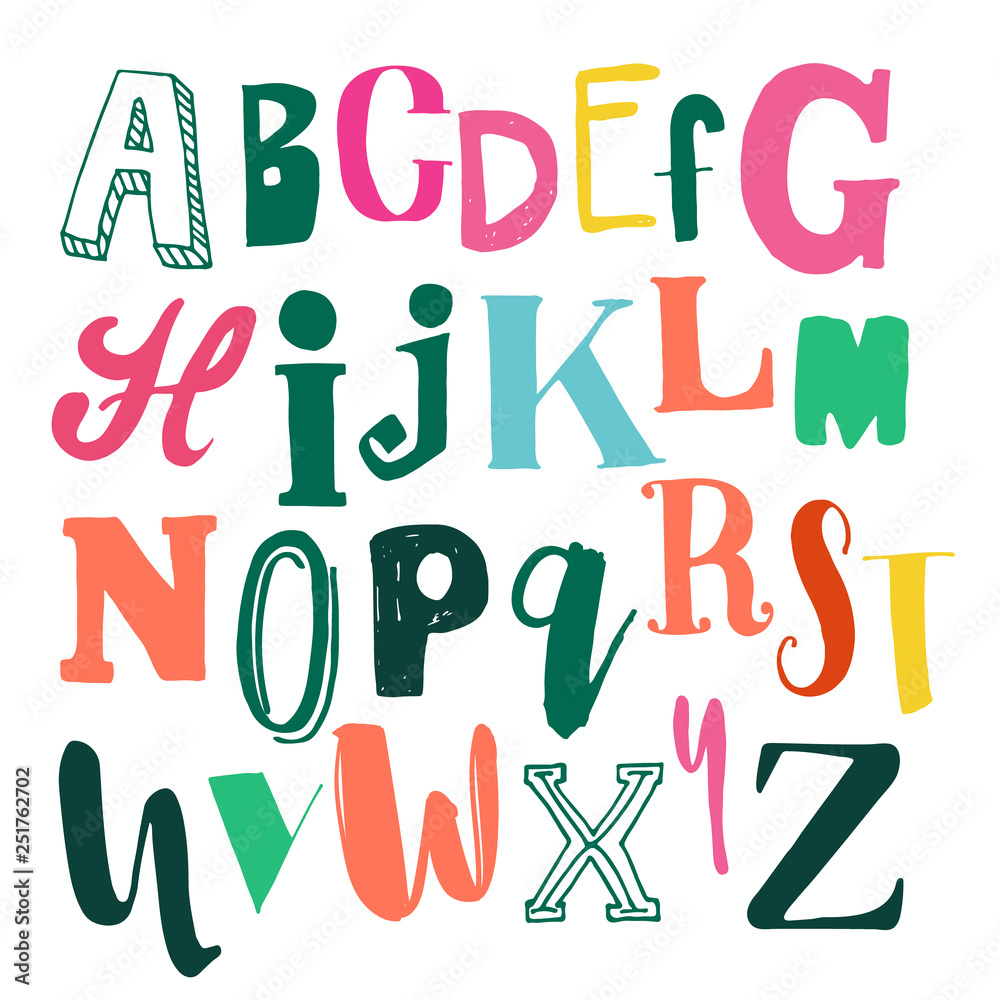 Vector hand drawn funky decorative font for your design. Vector hand drawn funky decorative font for your design.