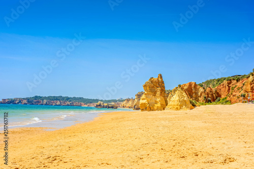 Beach Praia da Rocha in Portimao, Algarve, Portugal