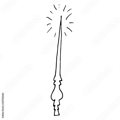 Hand drawn doodle magic wand.Perfect for invitation, greeting card