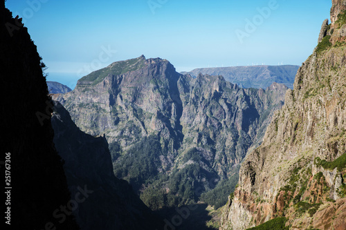 Trekking in the mountains on the island of Madeira