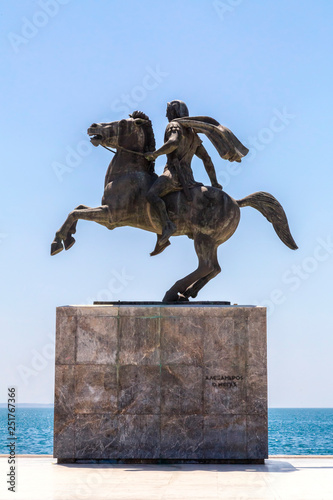 Statue of Alexander the Great of Macedon on the coast of Thessaloniki, Greece