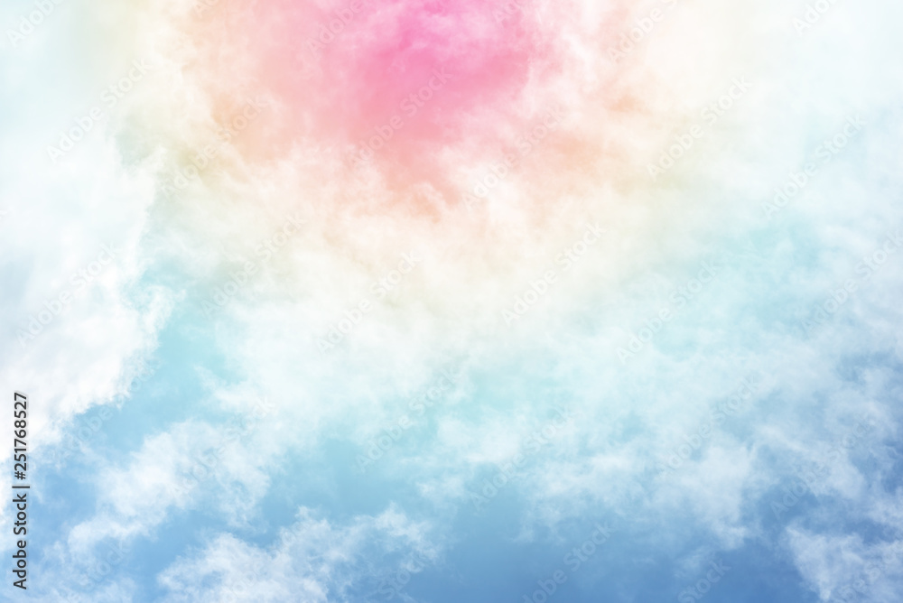 Sun and cloud background with a pastel colored Sun and cloud background with a pastel colored
