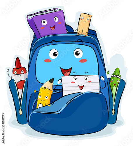 Mascot School Supplies Illu...