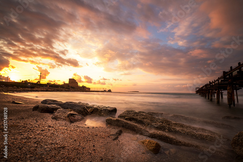 beutiful sunset colors at the beach