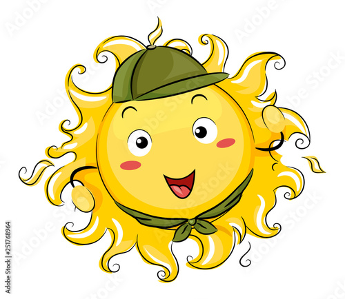 Sun Mascot Scout Illustration
