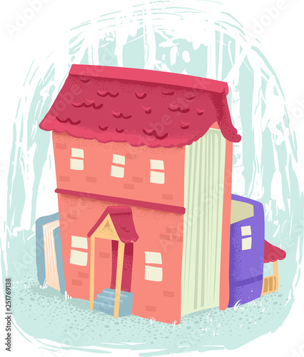 Books House Illustration