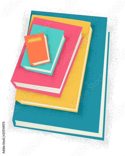Books Pile Small Big Illust...