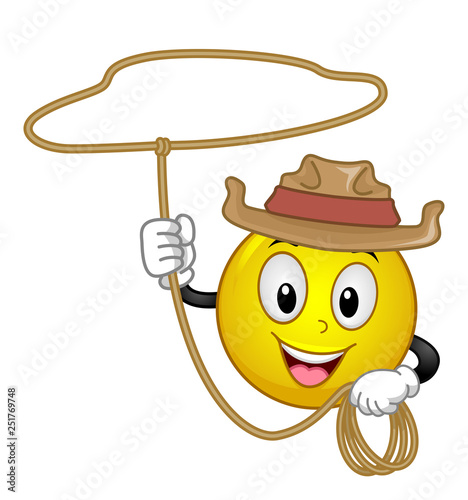 Smiley Cowboy Rope Illustration