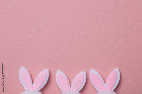 Bunny rabbit ears on a pastel pink background