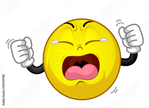 Smiley Mascot Tantrum Illustration