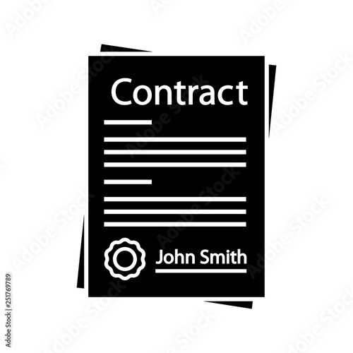 Contract auditing glyph icon