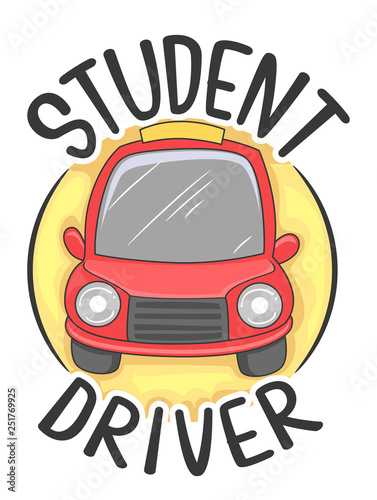 Car Student Driver Icon Ill...