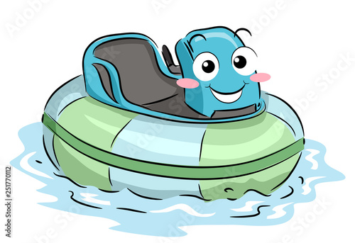 Mascot Bumper Boat Illustration
