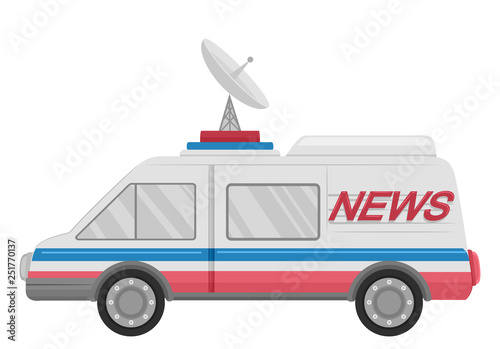 News Van Vehicle Illustration