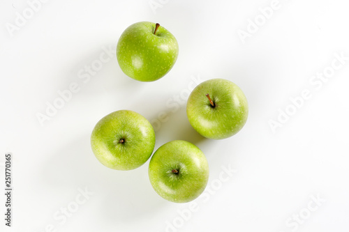 green apple on white background