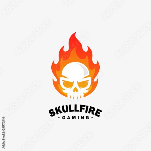 Fire skull Design illustration vector template