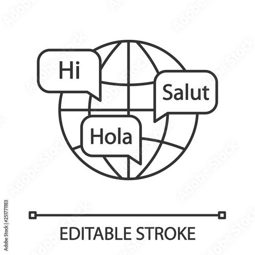 World languages linear icon