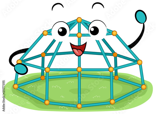 Mascot Space Pod Dome Climber Illustration