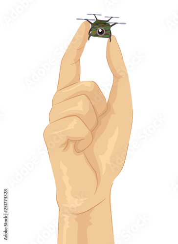 Hand Micro Drone Illustration