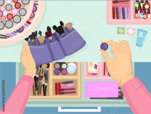 Make Up Beauty Products Organize Drawer