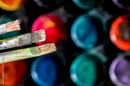 colorful beads on black background
