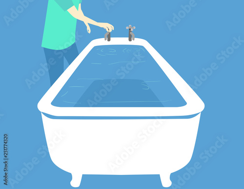 Hurricane Preparedness Fill Bathtub Illustration