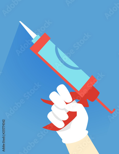 Hurricane Preparedness Silicone Gun Illustration