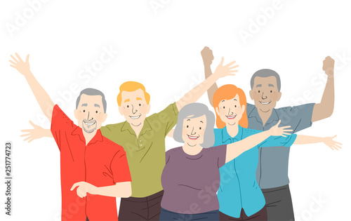 Seniors Citizen Happy Illustration