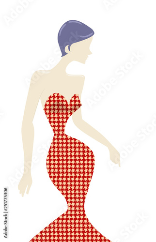 Girl Houndsooth Pattern Dre...