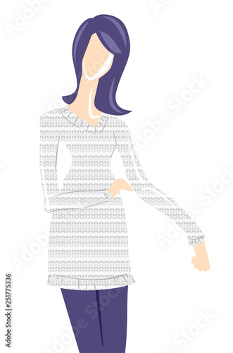 Girl Melange Sweater Cloth ...