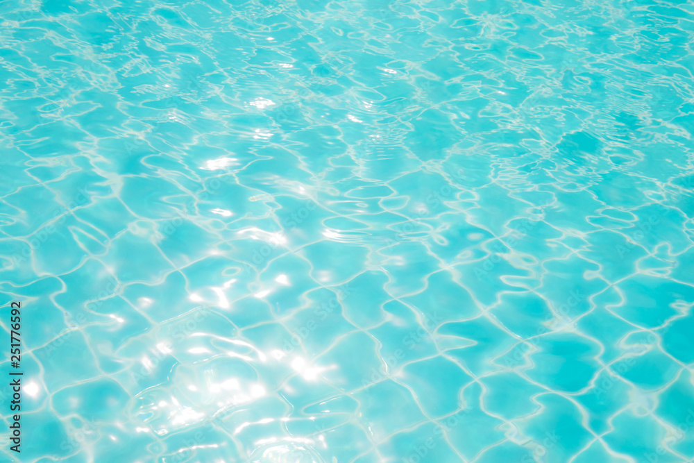 Blue water abstract background or Swimming pool rippled.