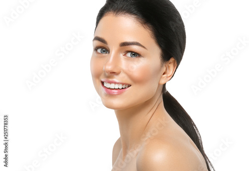 Healthy skin woman beauty female natural makeup pure skin portrait