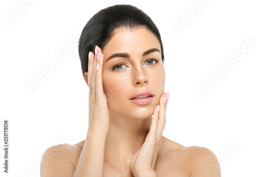 Healthy skin woman beauty female natural makeup pure skin portrait