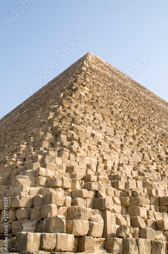 Great Pyramid  Closeup in sunny day   Cairo  Egypt