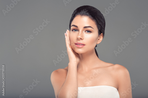 Healthy skin woman beauty female natural makeup pure skin portrait