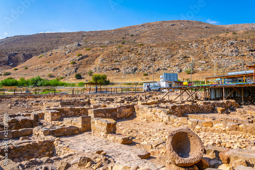 Ruins of Magdala near sea of galilee in Israel photo