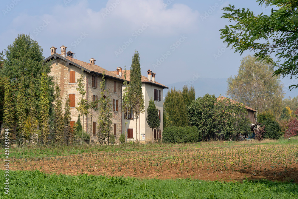 Country house in the Park of Curone at fall