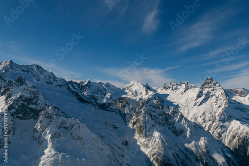 Western Caucasus mountain. Dombai ski resort, Karachay-Cherkessia, Russia. © Т Т