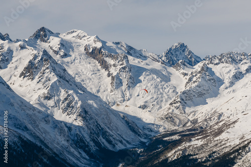 Western Caucasus mountain. Dombai ski resort, Karachay-Cherkessia, Russia.