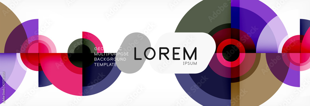 Round shapes vector abstract background. Trendy circle shapes composition vector