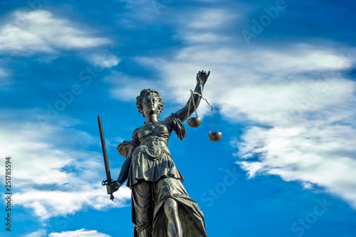 lady justice at the roemer square in Frankfurt