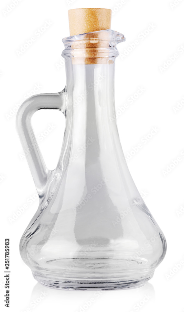 empty glass jar with cork stopper on white empty glass jar with cork stopper on white