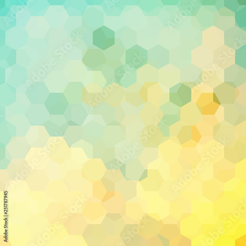 Abstract hexagons vector background. Geometric vector illustration. Creative design template. Pastel green, yellow colors.