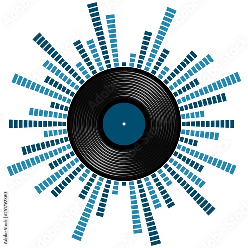 Sound scale with vinyl record.