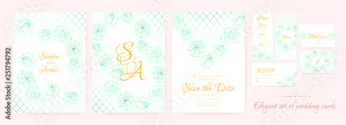 Wedding Invitation, Cards Templates Set.