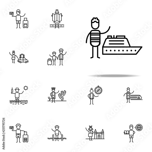 Ship, traveller icon. Travel icons universal set for web and mobile