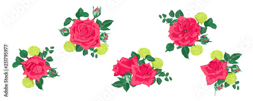 Fototapeta Naklejka Na Ścianę i Meble -  Wedding Card Invite Design, Vector Roses.