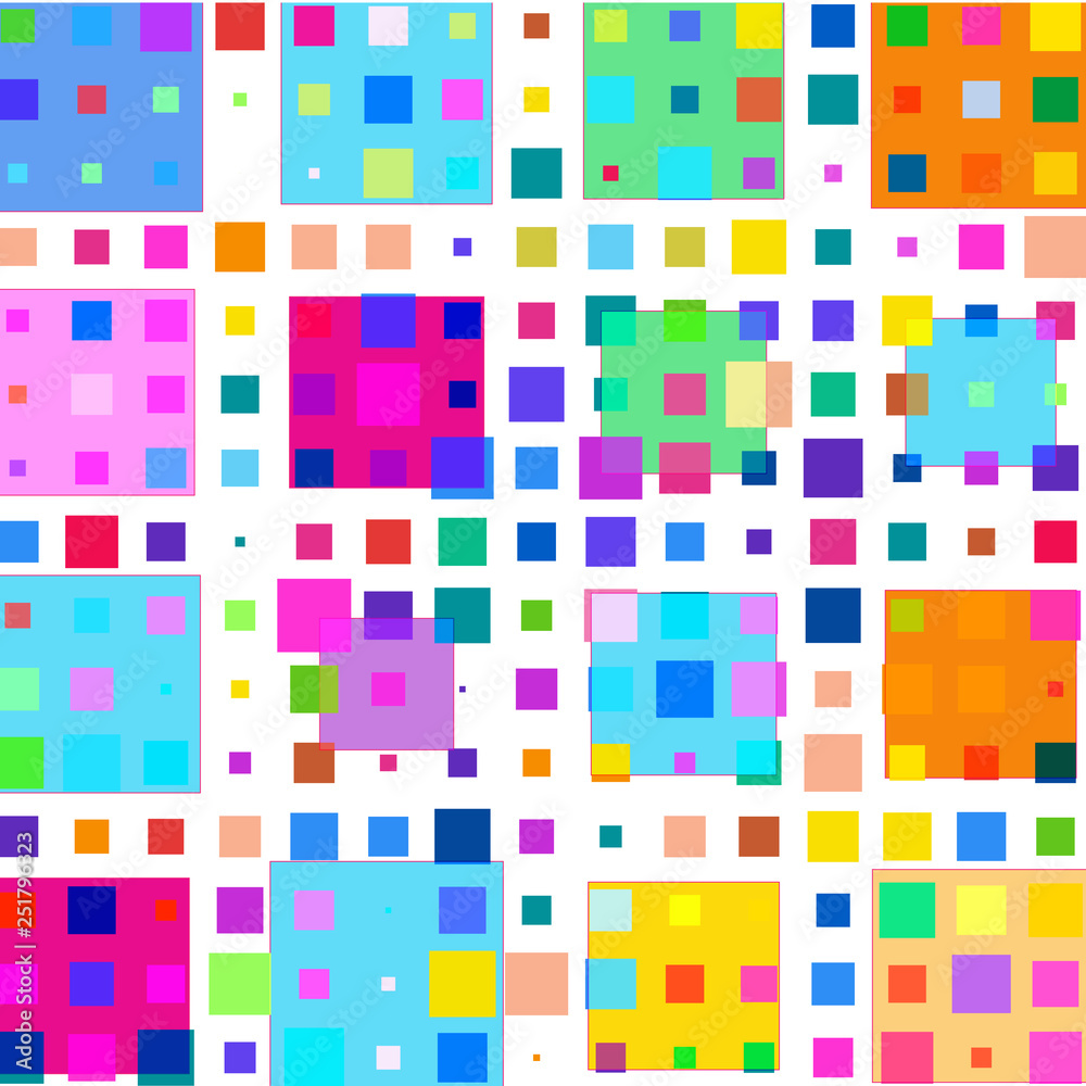 Bright colorful squares on a white background. Bright colorful squares on a white background.